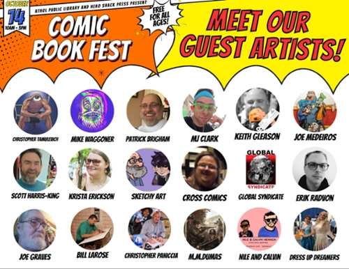 Images of all of the comic artists.