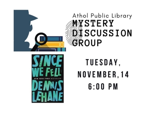Image of the book cover and the Mystery Discussion Group LOGO