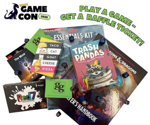 Image of different games, trash pandas, Taco Cat Goat Cheese, Pizza, etc.