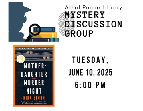 The Mystery discussion LOGO and the book cover.