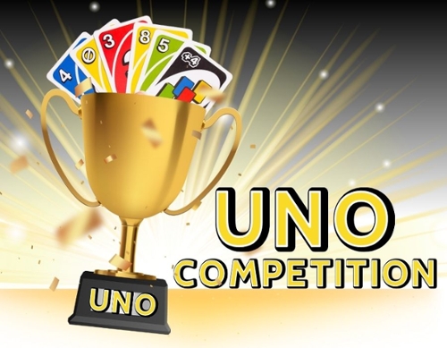 Image of UNO cards inside a golden trophy.