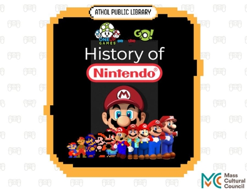 MCC Logo in the bottom right cornder and a bunch of Cartoon Marios.