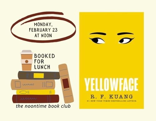 Booked for Lunch logo and the book cover.