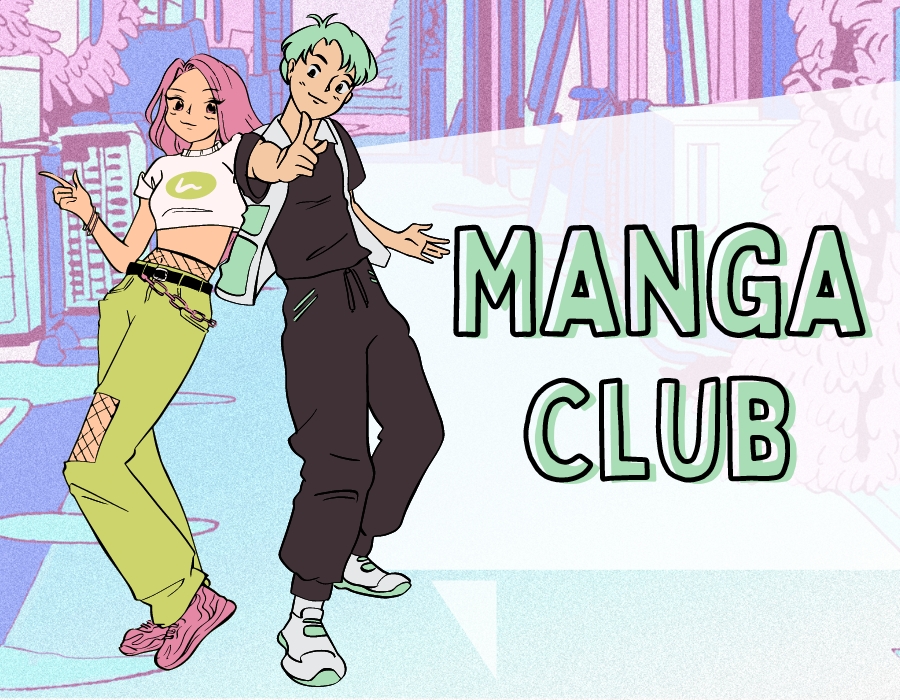 Manga teens and the name of the club to accompany news items.