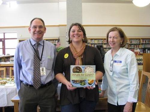 Community Reading Day Volunteers at the Middle School. Mike Deasy, Amanda Leighton, & Claire Starrett 11/4/15.
