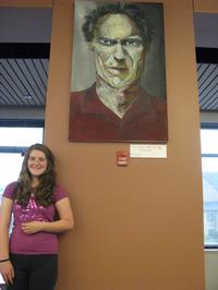 Mercedez Young, a student at Athol High School, created an impressive painting of Clint Eastwood that is currently on display at the APL.