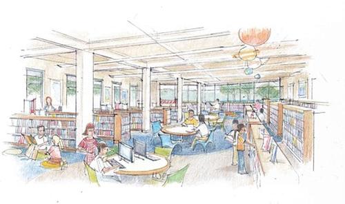 Library renovation: Potential view of Children’s Room