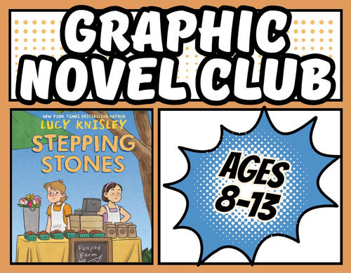 Graphic novel cover and the age ranges for the club.